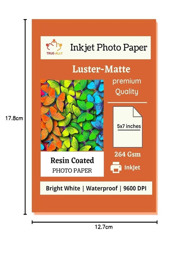 True-Ally 100 sheets Premium 5x7 inch 260 GSM RC (Resin Coated) Water Proof Instant Dry Luster Matte Inkjet Photo Paper (100) - Image 2