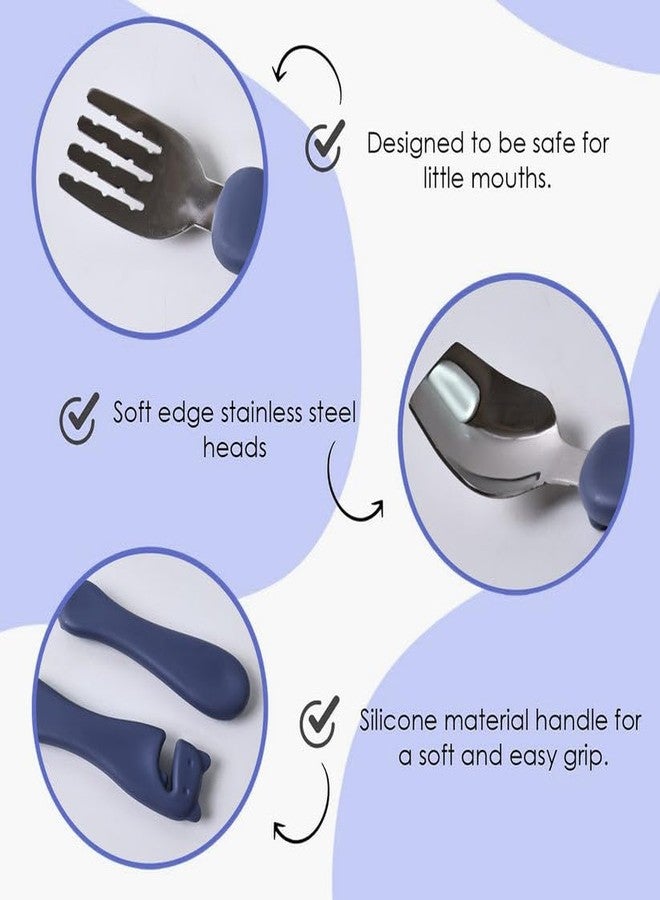 SUPERMOM Cutlery Set – Combo of Baby Feeding Spoon Set (6 Pc) & Foodie Stainless Steel Spoon and Fork Set (2 Pc) Safe, Durable & Lightweight Feeding Utensils for Babies and Kids (Pack of 8) - Image 4