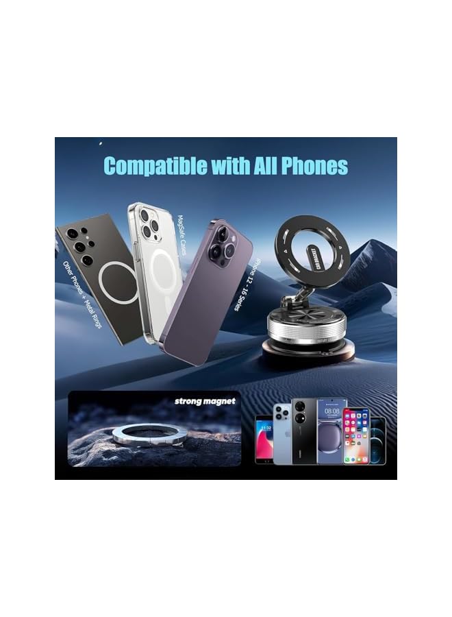 S-TOP 2026 Upgraded Vacuum Magnetic Car Phone Holder - 360° Foldable & Retractable Hands-Free Suction Cup Mount, For iPhone 16/Pro/Max/15/14/13/12 and Other Smartphones - Image 3
