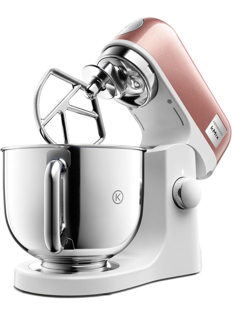 كينوود خلاط كينود kMix للخبز، خلاط مطبخ أنيق مع ملحق K-beater، خطاف العجين وخفاقة، وعاء من الفولاذ المقاوم للصدأ سعة 5 لتر، واقي رذاذ قابل للإزالة، 1000 واط، إصدارات KMX760API بلون المشمش الوردي - Image 3