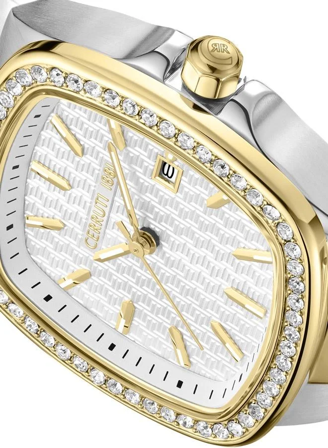 شيروتي 1881 Casale Analog White Watch For Women Sapphire Coated Flat Glass And Stainless Steel Bracelet 32.5mm Water Resistant 3 ATM - CIWLH0020302
