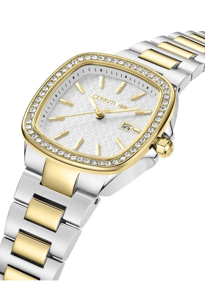 شيروتي 1881 Casale Analog White Watch For Women Sapphire Coated Flat Glass And Stainless Steel Bracelet 32.5mm Water Resistant 3 ATM - CIWLH0020302