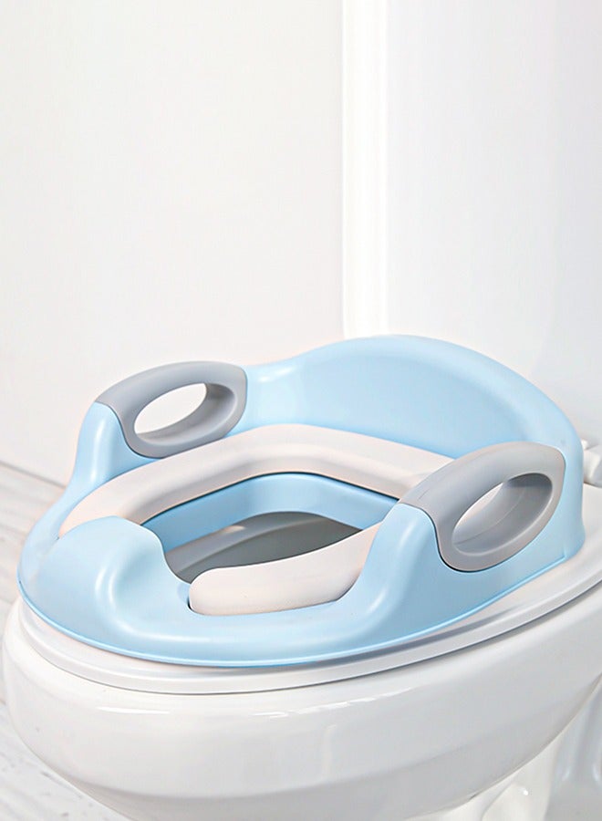 BAYBEE Milano Western Baby Potty Training Seat With Handle, Cushion Seat 1 To 5 Years Blue - Image 1