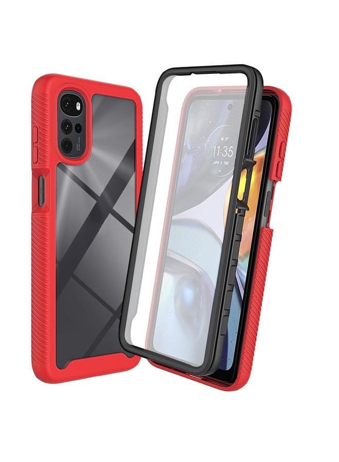 Green Tiger Motorola Moto G22 E32 Starry Sky Full Body Hybrid Shockproof Phone Case Red - Image 1