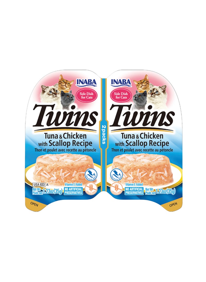 INABA - Twins Cup Tuna And Chicken With Scallop Recipe 1 x 35grams - Image 1