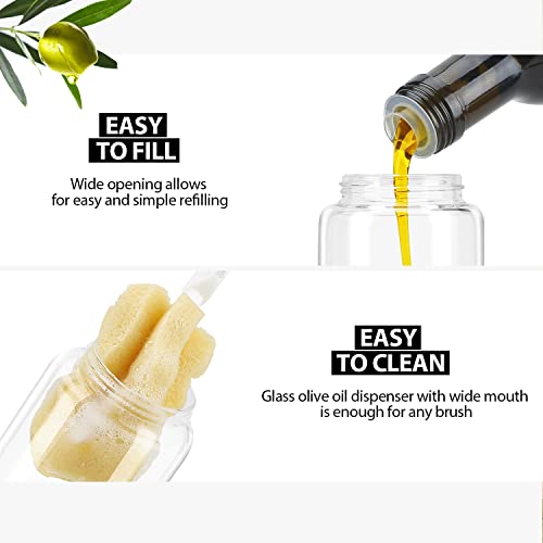 Aelga Soy Sauce Dispenser, 7oz Non-Drip Spout Oil and Vinegar Dispenser with Auto Flip Cap, Glass Oil Cruet for Kitchen Cooking - Image 3