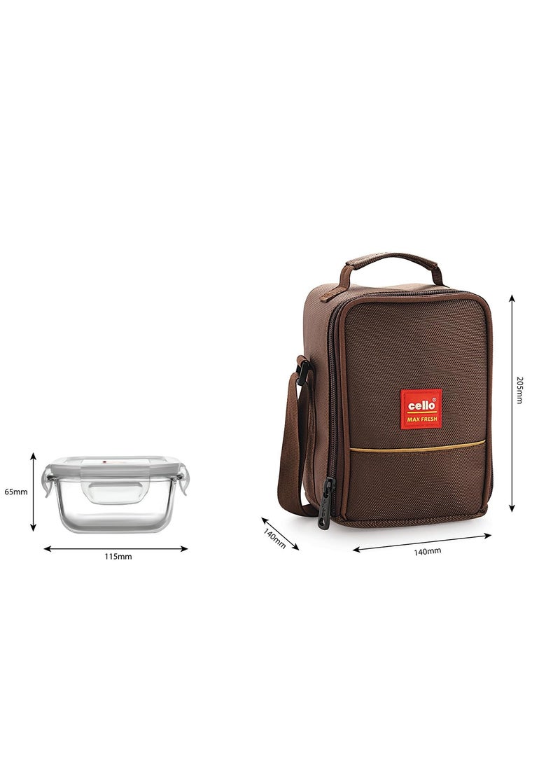 Cello Cello MF glassy seal O fresh glass lunch box set of three square containers, 350ml each with jacket  - Image 4