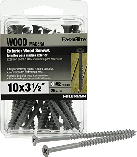 Fas-n-Tite FasnTite 25 Pcs Exterior Deck Screws 10 x 312 Phillips Drive Decking Screws for Exterior Wood Gray Ceramic Coated Rust Resistant Fasteners for Decking Fencing Treated Lumber - Image 3