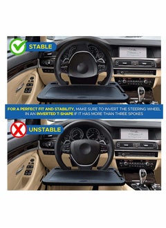 Y&D 2 in 1 Car Tray Table, Steering Wheel Desk, Laptop and Cup Holder for Car, Accessories, Trays Eating, Multifunctional Main Driver Card Food Drive Travel  - Image 4