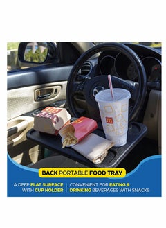 Y&D 2 in 1 Car Tray Table, Steering Wheel Desk, Laptop and Cup Holder for Car, Accessories, Trays Eating, Multifunctional Main Driver Card Food Drive Travel  - Image 3