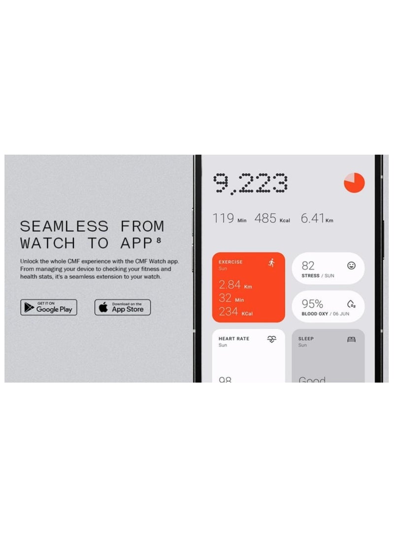 CMF BY NOTHING Watch Pro Smartwatch,1.96'' AMOLED Display, IP68 Water Resistant Multi-System GPS Fitness Tracker with Health Monitoring, 13Day Battery Life, - Image 4