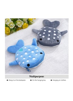 Excefore Shark Coin Purse, Cute Plush Cartoon Small Wallet for Women - Fun Coin Pouch and Cosmetic Bag (Blue)  - Image 4