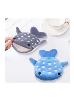 Excefore Shark Coin Purse, Cute Plush Cartoon Small Wallet for Women - Fun Coin Pouch and Cosmetic Bag (Blue)  - Image 5