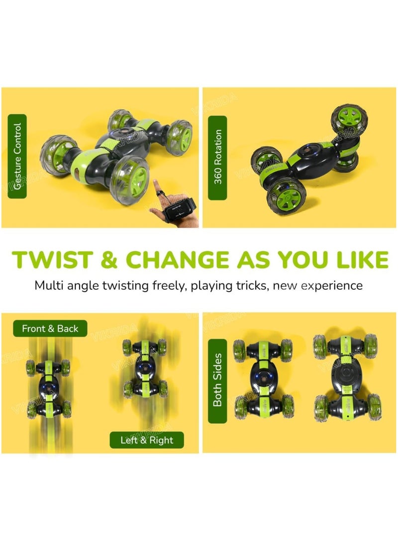 Stunt King 4WD RC Car with 360° Twisting Action, Gesture Sensor & Light-Up Wheels – Multi-Function Off-Road Remote Control Vehicle Toy - Image 5