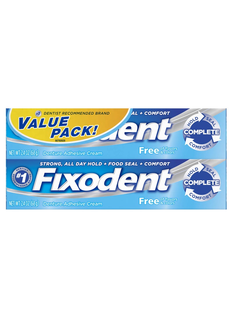 Fixodent Fixodent Free Denture Adhesive Cream 2.40 Ounce (Pack of 2) 