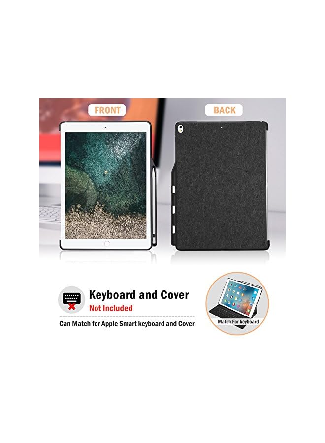 Procases Ipad Pro 12.9 2017/2015 Companion Back Cover Case, With Apple Pencil Holder For Ipad Pro 12.9 Inch (Both 2017 And 2015 Models), Match For Apple Smart Keyboard And Smart Cover –Black - Image 4