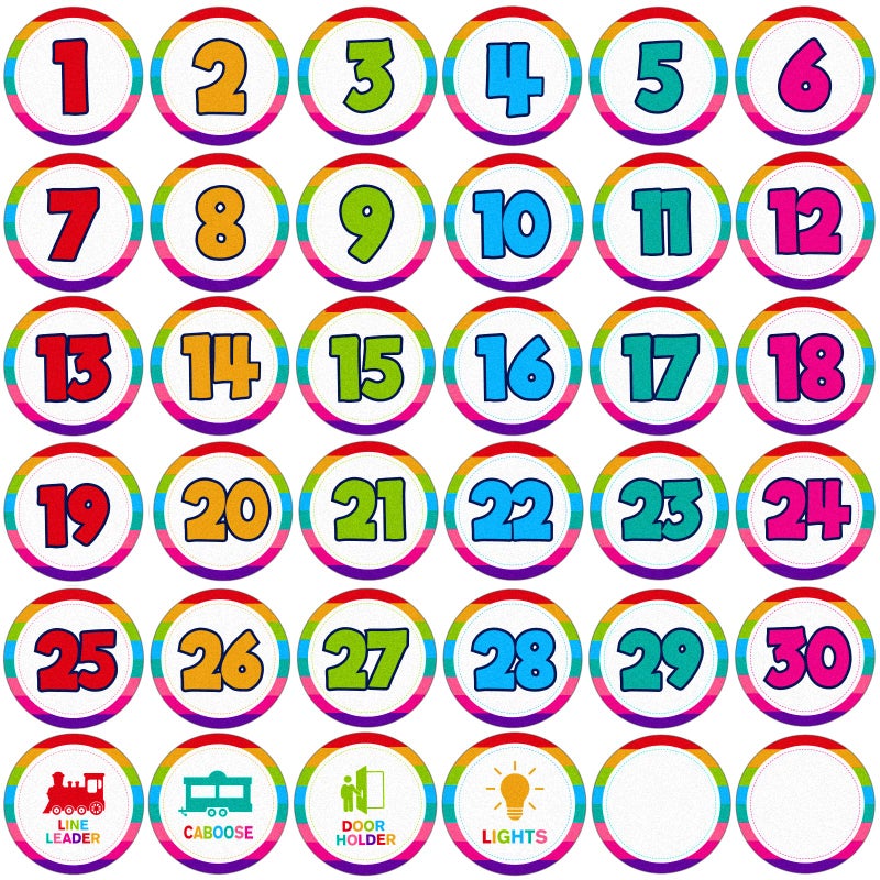 FLYAB Line up Stickers for Classroom  36pcs 4 Floor Numbers Spots for Lining up Line up Stickers Classroom Floor Dots for Back to School Preschool Kindergarten Decoration