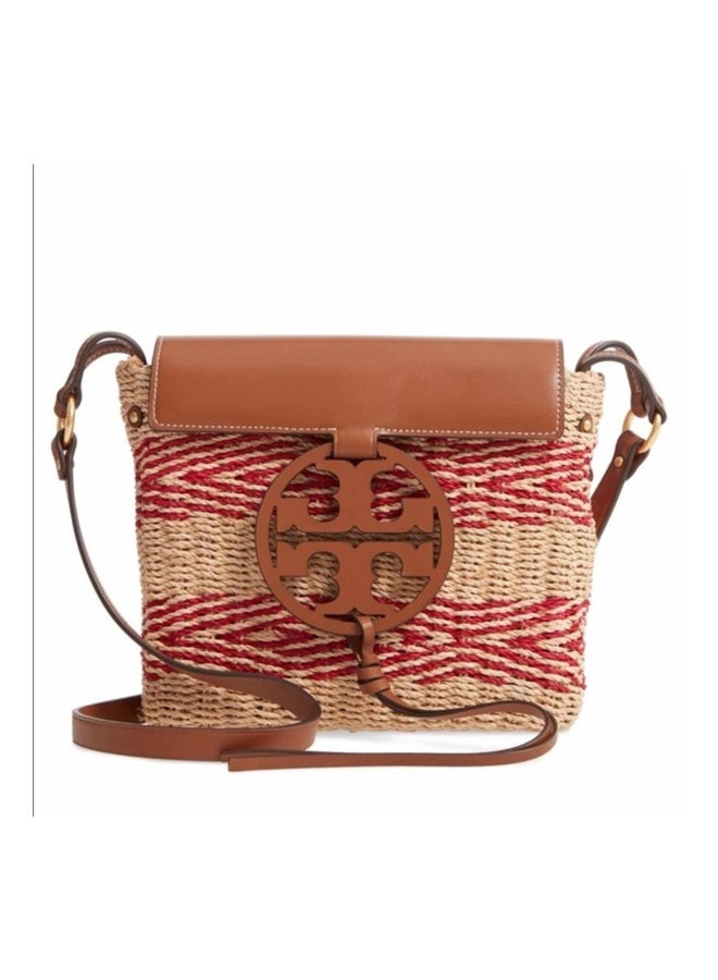 Tory Burch حقيبة كروس بودي من القش مخططة من ميلر - Image 1