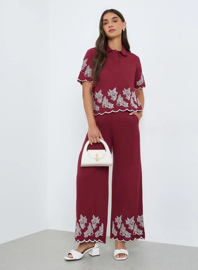 Women Embroidered Top and Trousers Co-Ords