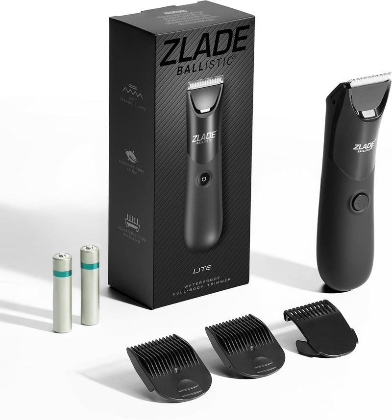زلاد ماكينة تهذيب Zlade Ballistic Neo الكل في واحد للرجال، اللحية، الخصيتين، شعر العانة والأجزاء الخاصة | 3 رؤوس، حلاقة اللحية والجسم + الأنف والأذن + الوجه والجسم | مقاومة للماء، بدون جروح أو قطع | 7000 دورة في الدقيقة | 90 دقيقة - Image 1