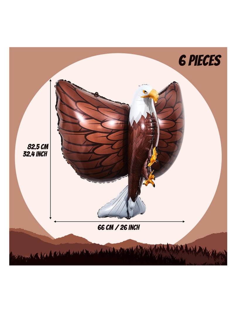 Excefore 3D Giant Eagle Foil Balloons, 3D Inflatable Eagle Balloon, Kids Animal Big Bird Party Decorations, Baby Shower Birthday Party Supplies (6 Pcs 32 x 26 Inch)  - Image 2