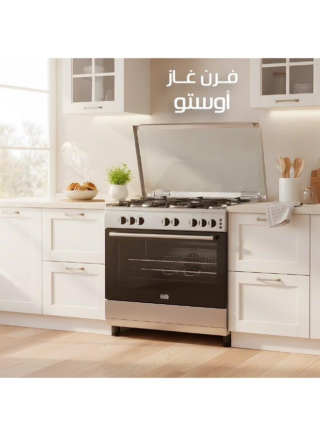 Usto Turkish Gas Oven, Steel, 60*90 Cm, 105L, Heavy Iron, Surface Cooling Fan, Heat Distribution Fan, Heat Reflective Glass - ASF 9515 SGWH - Image 2