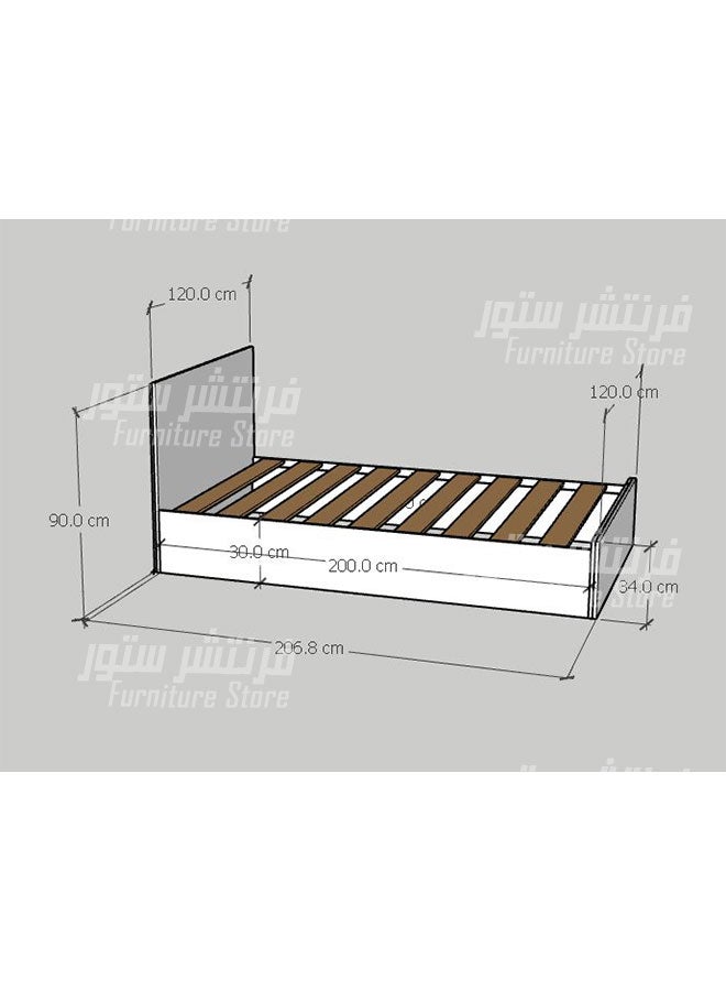 فرنتشر ستور سرير مودرن - عرض120 سم طول200 سم ، من فرنتشر ستور.  - Image 2