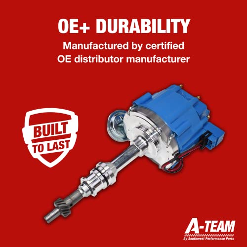 A-Team Performance - Complete HEI Distributor 65K Coil 7500 RPM - Compatible with Small Block Ford SBF 5.8 L 351W Windsor 8 Cylinder One Wire Installation Blue Cap - Image 4