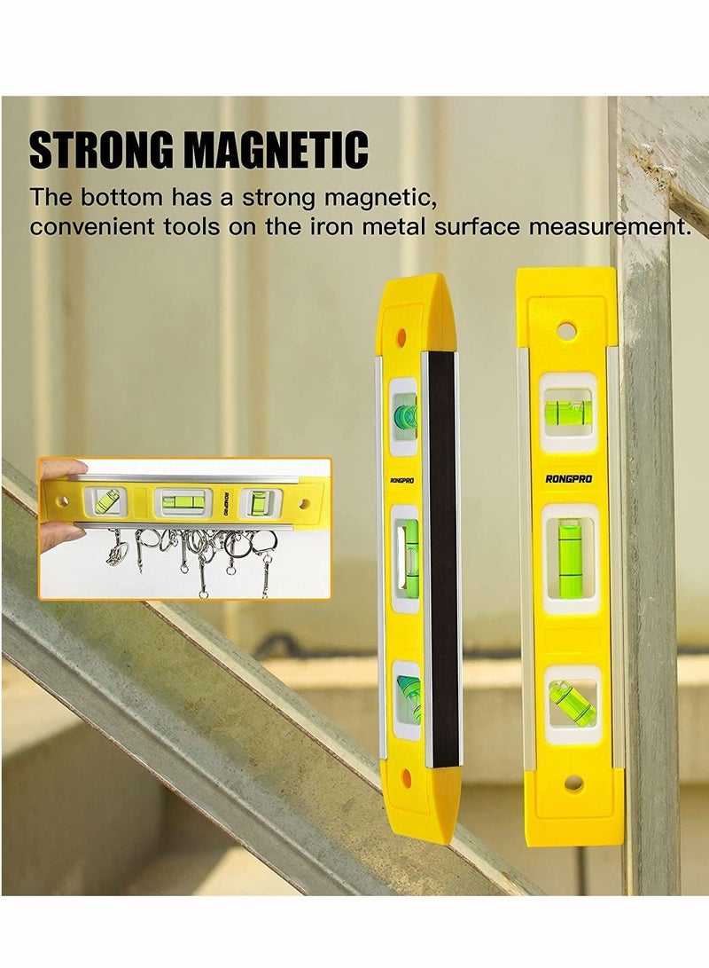 Y&D 9 Inch Torpedo Level, Magnetic Box Level with 4590180Bubbles, Shock Resistant Bubble Tool for Measuring  - Image 4