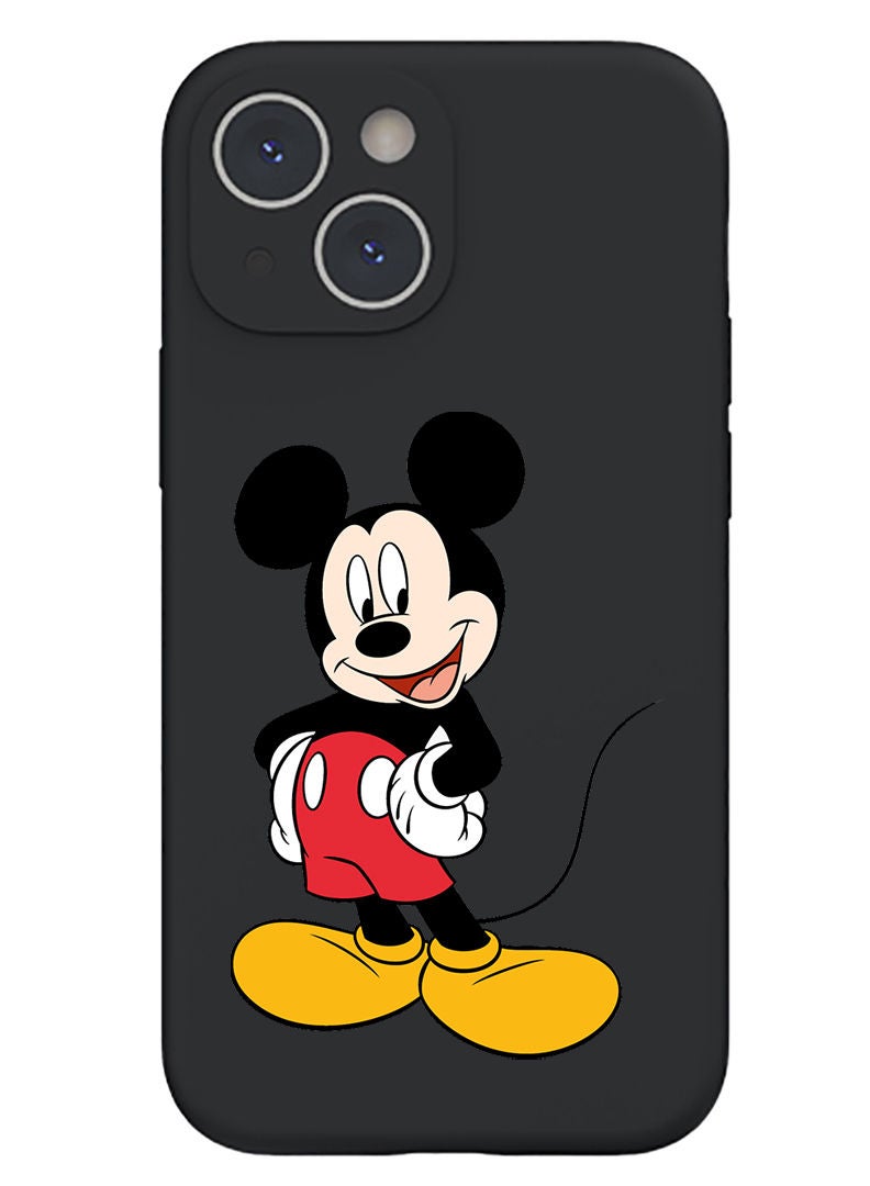 Theodor Protective Slim Fit Case Liquid Silicone Cover with Full Body Protection Anti-Scratch Shockproof Case For iPhone 13 Black  - Mothers love - Image 1