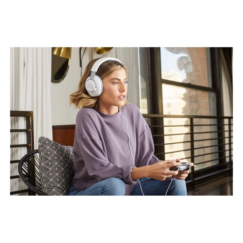 JBL Quantum 100 - Wired Over-Ear Gaming Headphones - White, Large - Image 2