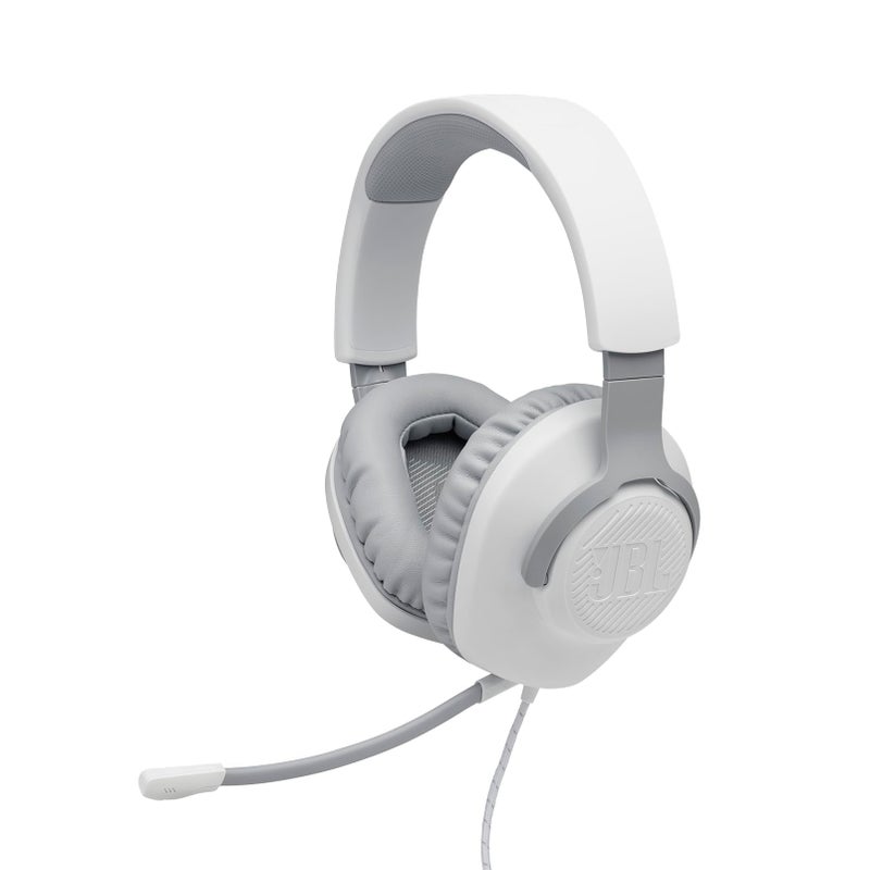 JBL Quantum 100 - Wired Over-Ear Gaming Headphones - White, Large - Image 5