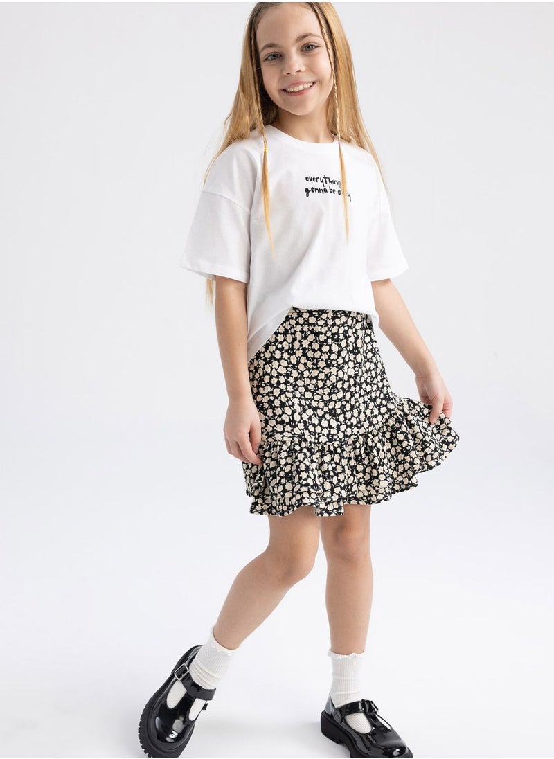 DeFacto Kids Micro Floral Print T-Shirt & Skirt  - Image 4