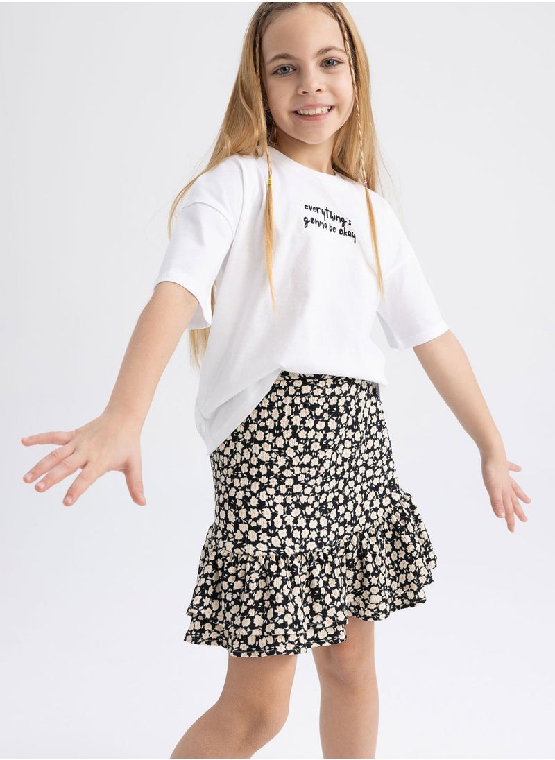 DeFacto Kids Micro Floral Print T-Shirt & Skirt  - Image 3