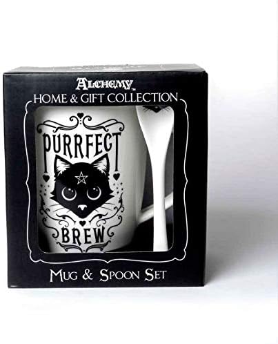 Pacific Giftware Sacred Cat Purrfect Brew Ceramic Mug and Spoon Set by Alchemy England - Image 3