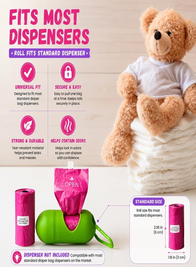 CHEFNENO Baby Diaper Bags 12 Refill Rolls (180 Diaper Sacks) Disposable Lavender Scented Dog Poop Waste Bags Cat Litter Clump & Poop Bags Sanitary Pad Waste Bags (180 Bags, Scented) - Image 4