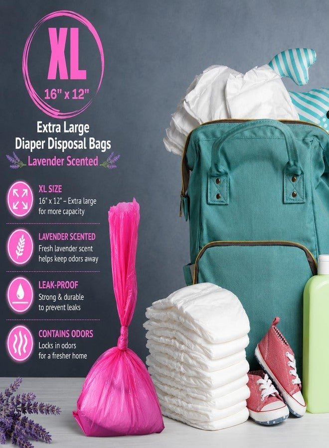 CHEFNENO Baby Diaper Bags 12 Refill Rolls (180 Diaper Sacks) Disposable Lavender Scented Dog Poop Waste Bags Cat Litter Clump & Poop Bags Sanitary Pad Waste Bags (180 Bags, Scented) - Image 3