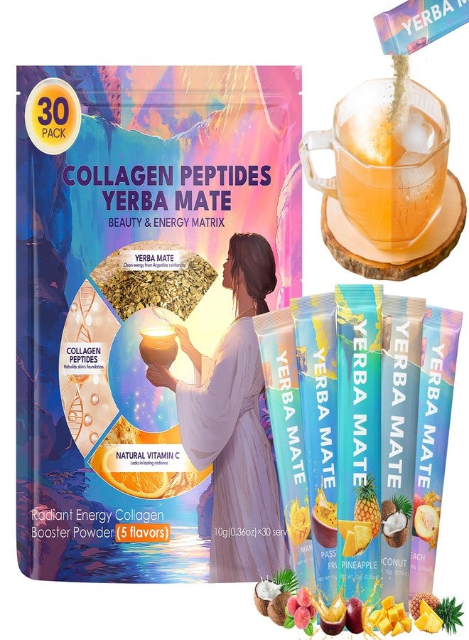 Nivexis Yerba Mate Instant Tea Powder with Collagen & Vitamin C, Clean Energy for Glowing Skin & Crash-Free Focus, Gut Health, Superfood Beauty Drink Low Sugar Content with Natural Fruit Extracts, Keto & Paleo, 30 Servings - Image 1