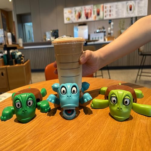 JOD®Turtle Cup Holder,Turtle Coaster with Funny Expression, Cup Holder with Liftable Limbs & Expressive Face for Turtles,Tortoise Lover Gag Gifts Home Decor(Blue) - Image 2
