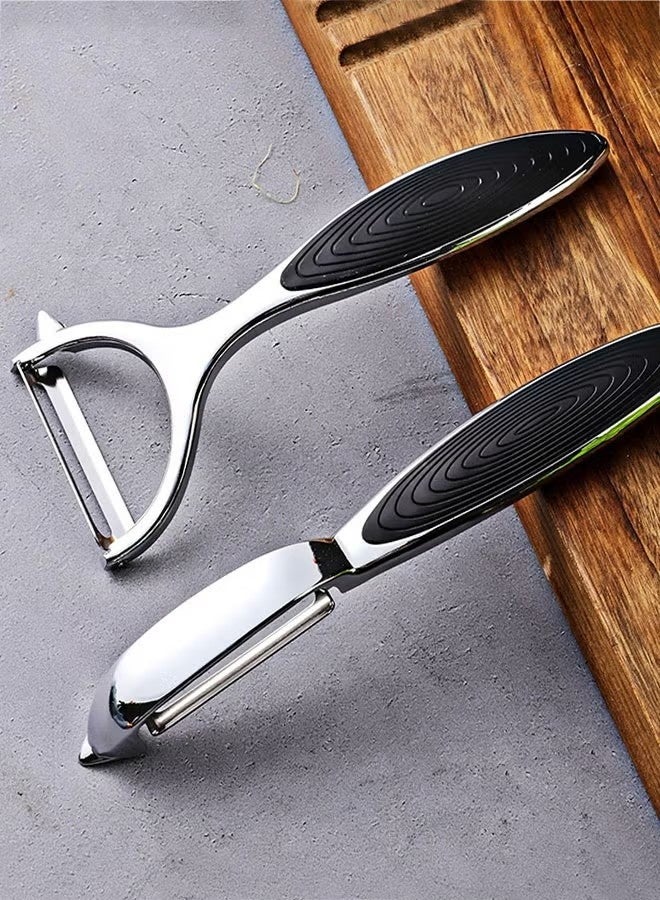 2pcs Vegetable Peeler for Kitchen, Fruit, Carrot, Veggie, Potatoes Peeler, Y-Shaped and I-Shaped Stainless-Steel Multi-Function Set Peelers, Non-Slip Handle & Sharp Blade - Image 5