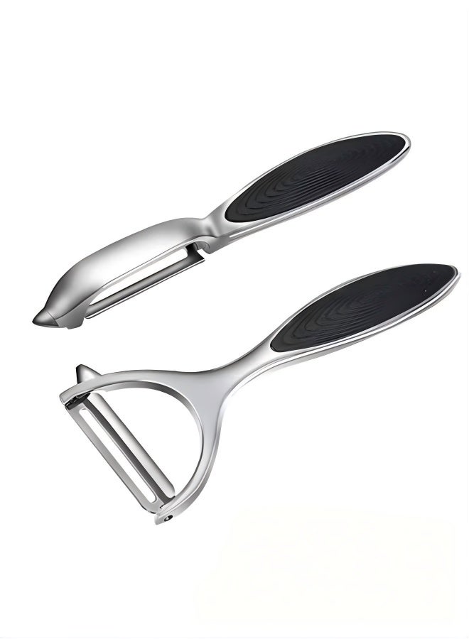 2pcs Vegetable Peeler for Kitchen, Fruit, Carrot, Veggie, Potatoes Peeler, Y-Shaped and I-Shaped Stainless-Steel Multi-Function Set Peelers, Non-Slip Handle & Sharp Blade - Image 1