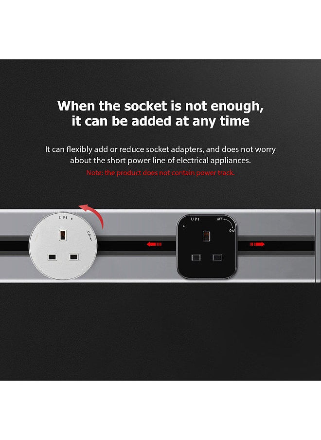 Track Sockets Power Track Socket Outlet Electric Mobile Track Socket Power Track Adapter,Black