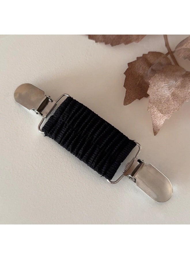 Stretchable Cardigan Cinch Clips (Black) – Flexible and Elegant Sweater Clasp for Cardigans, Shawls, and Scarves – Comfortable and Stylish Clothing Accessory for Women