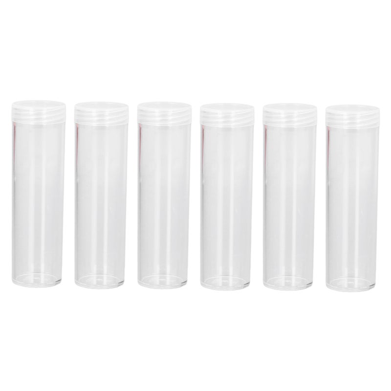 Round Clear Coin Tube Plastic Coin Storage Tubes with Cushion Sponge for 25mm / 0.98in Coins Collection - Image 3