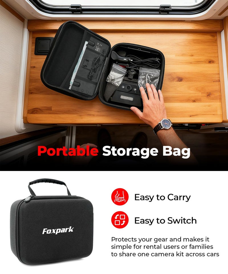 Foxpark Wireless Backup Camera Solar Magnetic: 7.2" 1080P HD Split-Screen Monitor with Strong Signal, 1Min Easy Install, DVR Recording, Portable Storage Bag, Back up Camera for RV, Truck, Trailer, Camper - Image 5