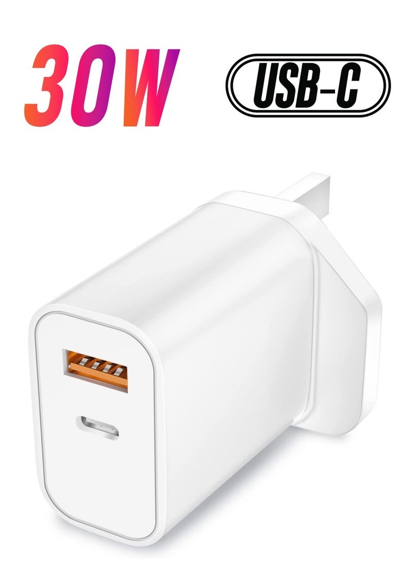 Jmary USB Charger, Jmary 30W Wall Charger, Dual Port USB C Charger PD3.0 Fast Charging Adapter for i phone 14/14Pro/13/13 Pro/12/12 Mini/12 Pro/12 Pro Max/11 Pro Max iPad Pro - Image 1