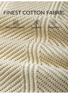 Beyoung Cream Half-Sleeves Knitted Mens Shirt  - Image 2
