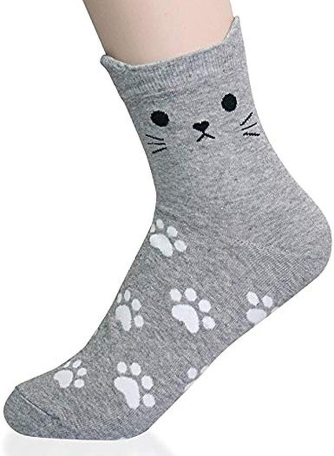 JMP 5 Pairs Womens Cute Patterned Animal Socks Colorful Funny Casual Cotton Novelty Crew Socks (Multicolor, Freesize) - Image 4