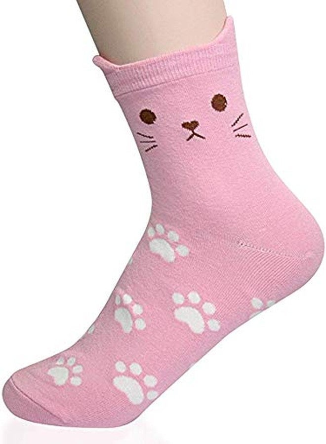 JMP 5 Pairs Womens Cute Patterned Animal Socks Colorful Funny Casual Cotton Novelty Crew Socks (Multicolor, Freesize) - Image 3