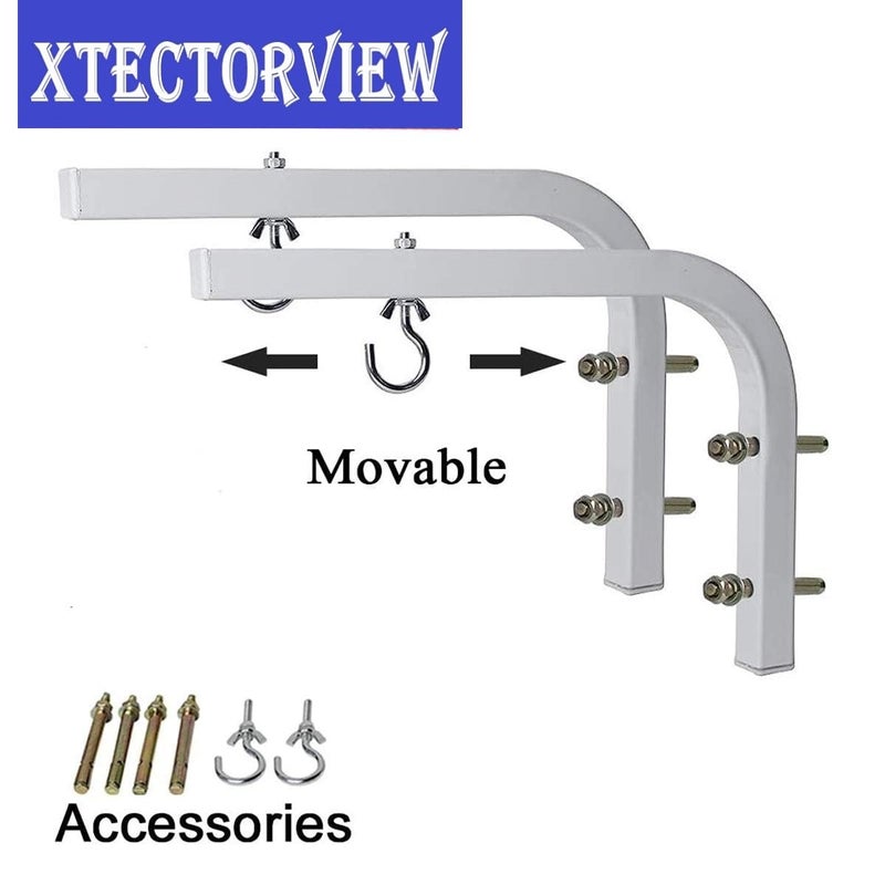 XTECTORVIEW Universal L Shaped Wall Hangers for Hanging Projector Screen, Comes with Hook and Screws, Adjustable, 11 Inch Length (Weight Capacity 20 Kg) Color-White - Image 5